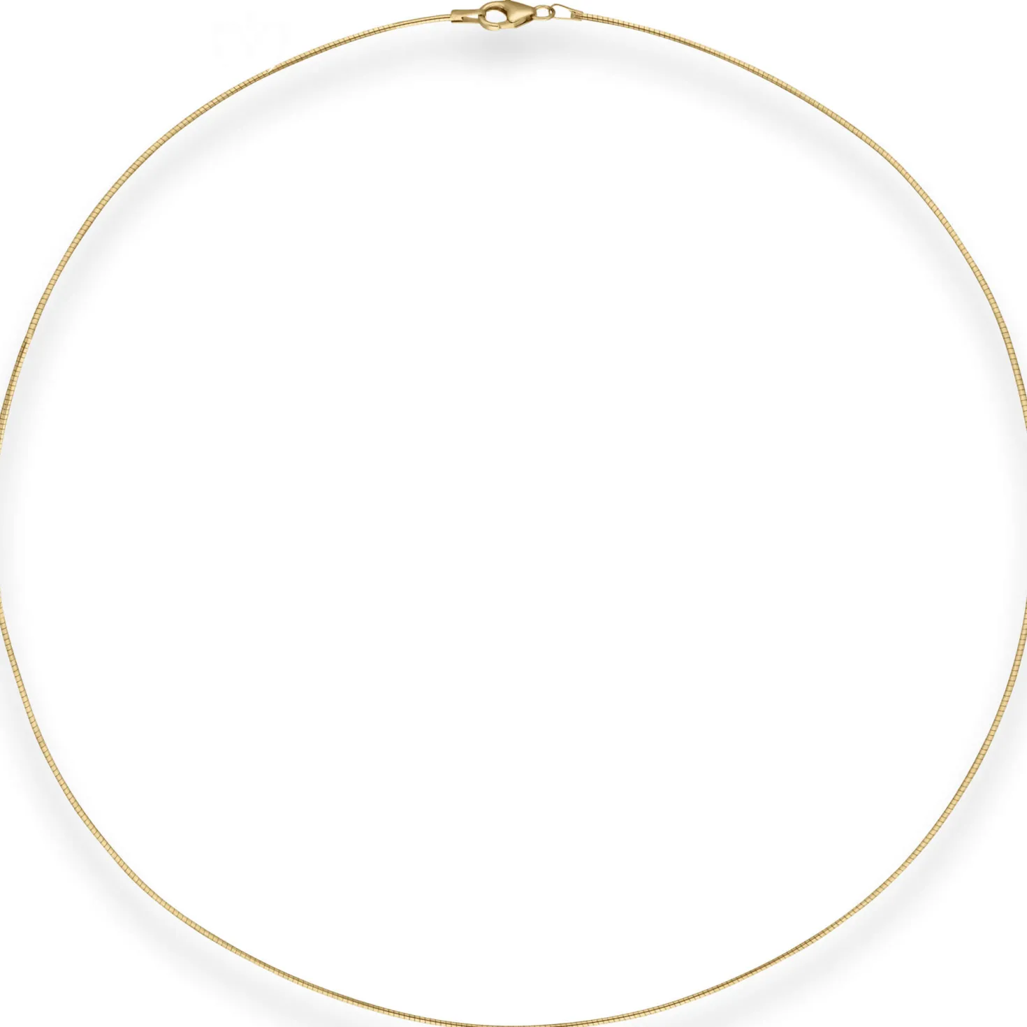 1mm Halsreif Omegakette Tondakette Collier Halskette aus 375 Gold Gelbgold 45cm