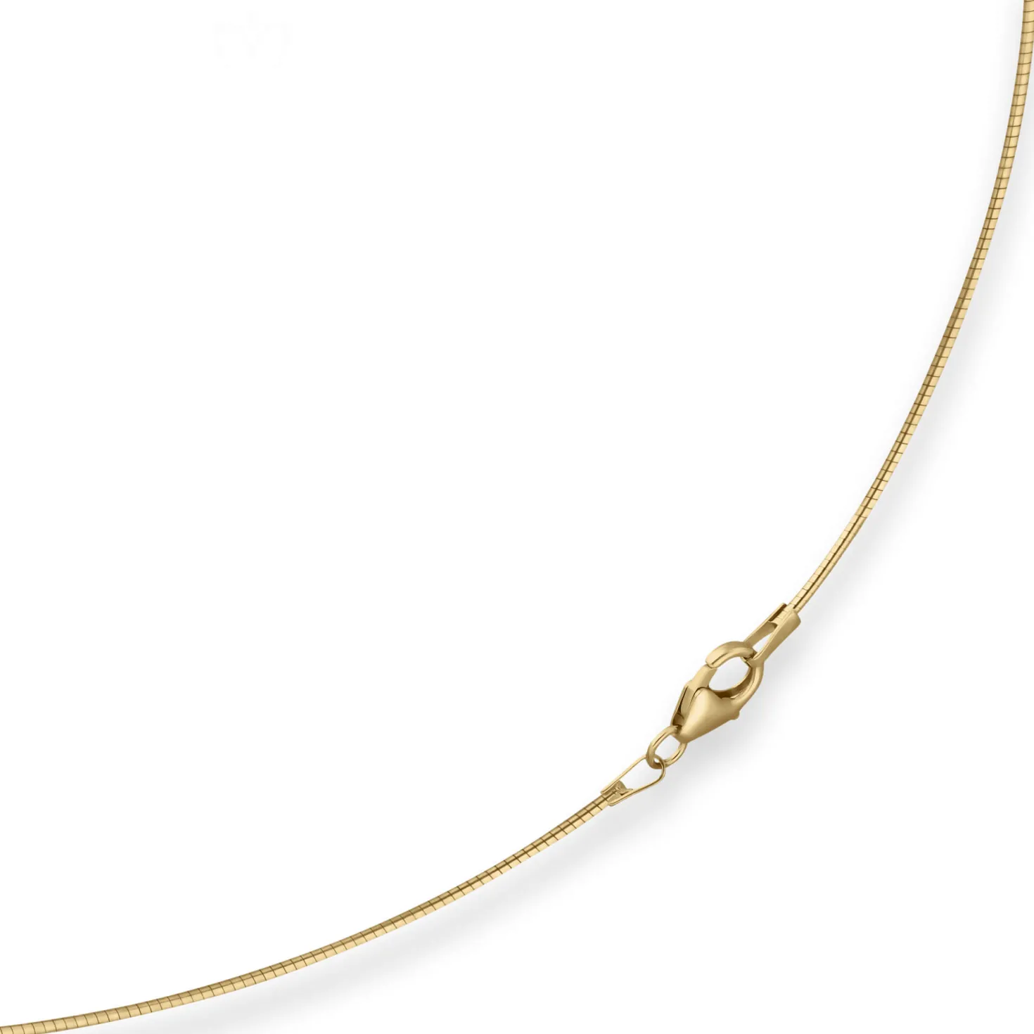 1mm Halsreif Omegakette Tondakette Collier Halskette aus 585 Gold Gelbgold 42cm