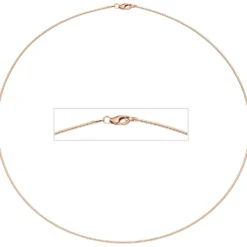 1,1mm Halsreif Omegareif aus 925 Silber rotgold vergoldet 45cm Halsschmuck
