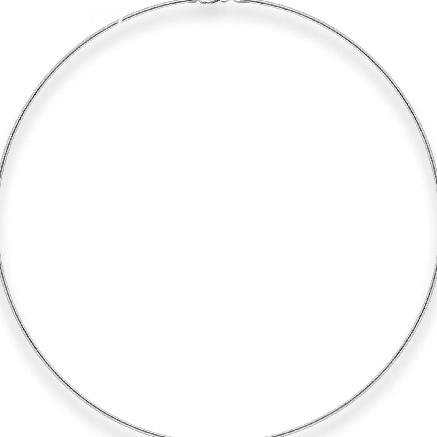 1,5mm Halsreif Omegareif Halskette aus 925 Silber rhodiniert 45cm