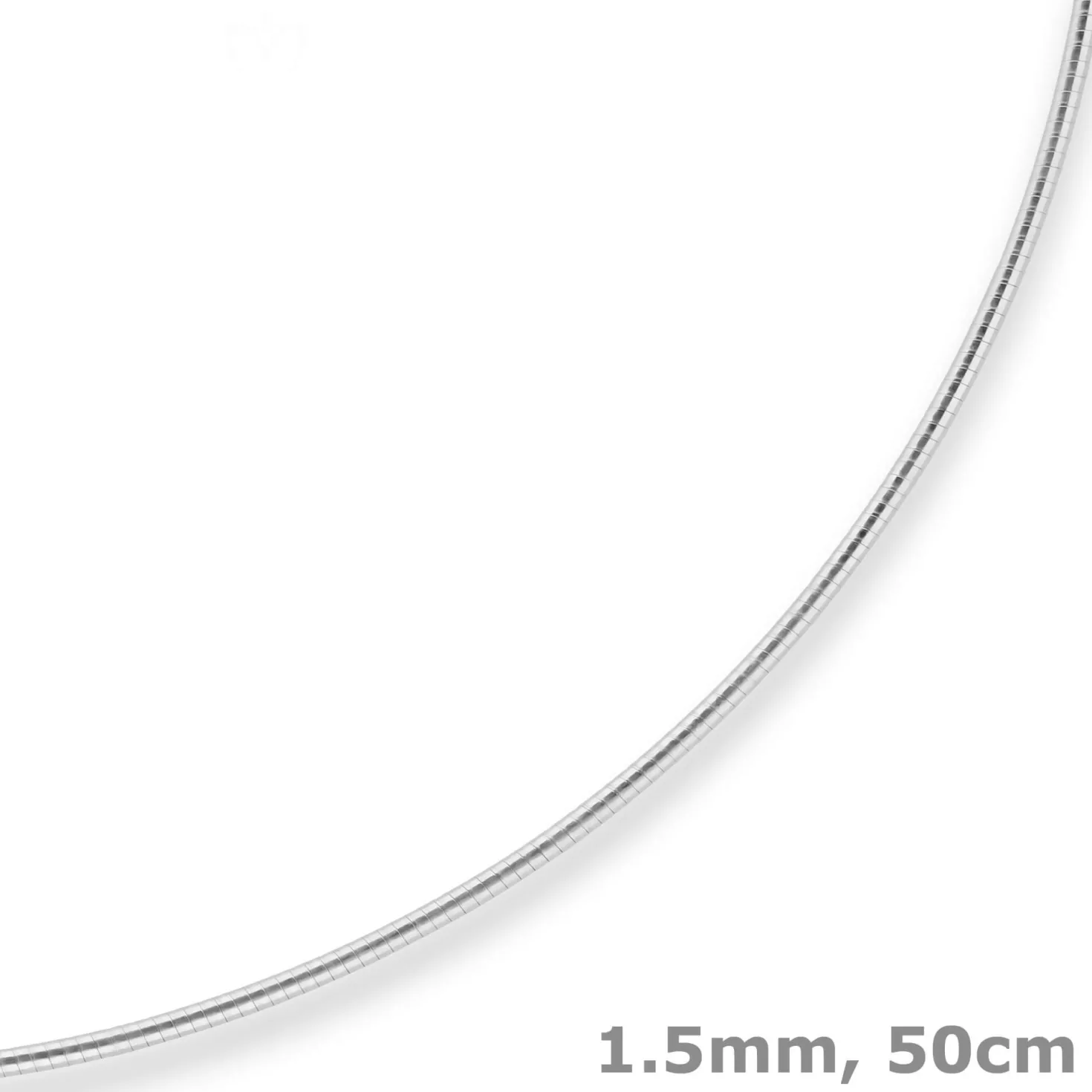 1,5mm Halsreif Omegareif Halskette aus 925 Silber 50cm
