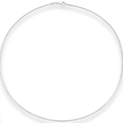 1,5mm Halsreif Omegareif Halskette aus 925 Silber rhodiniert 45cm