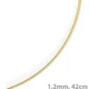 1,2mm Halsreif Omegareif Omegakette, 585 Gold Gelbgold, Goldkette 42cm