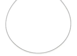 1,2mm Halsreif Omegareif Omegakette Collier 750 Gold Weißgold, rund, 42cm