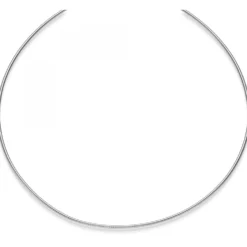 1,5mm Halsreif Omegareif Omegakette Collier 750 Gold Weißgold 45cm abschraubbar