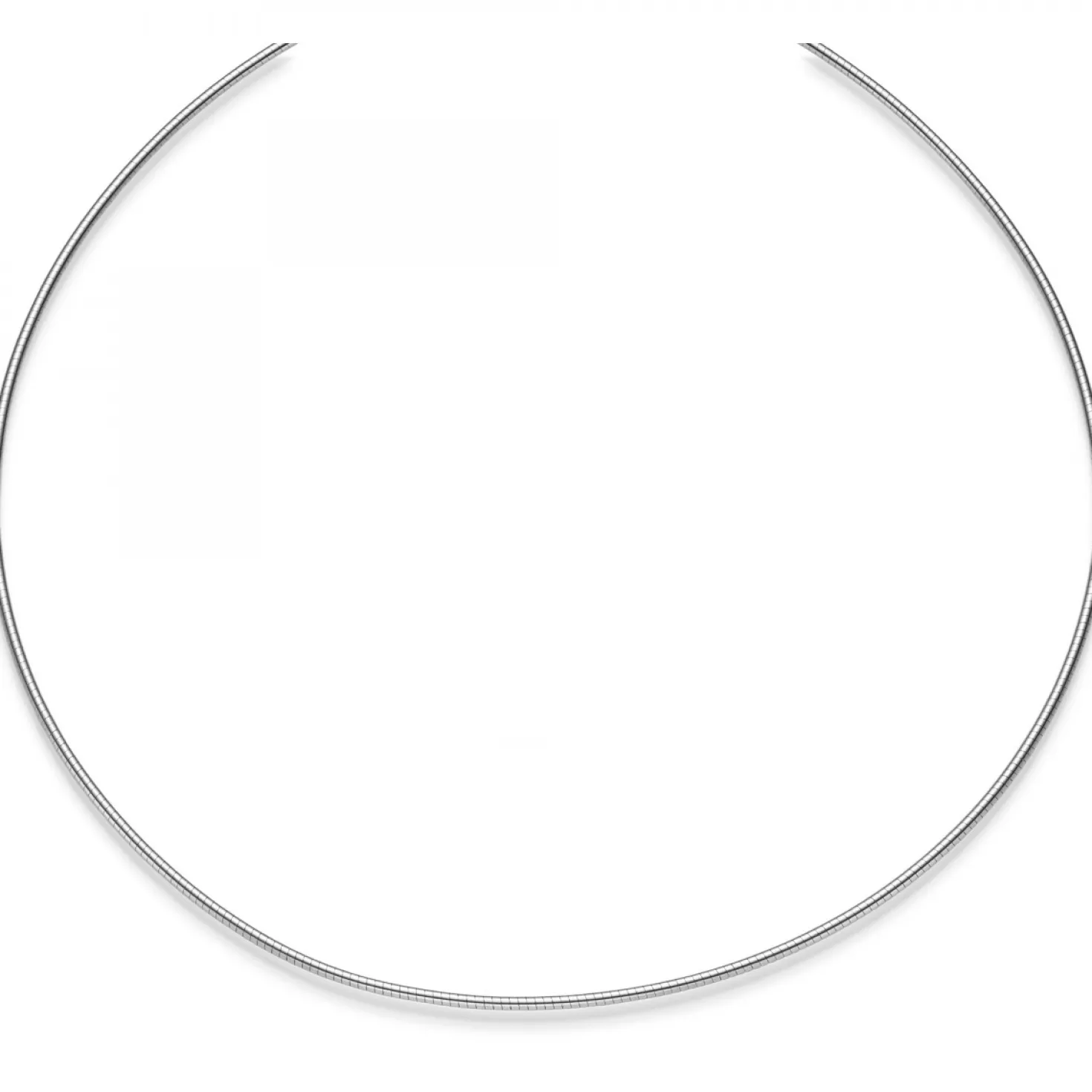 1,5mm Halsreif Omegareif Omegakette Collier 750 Gold Weißgold 45cm abschraubbar