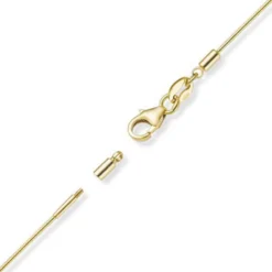 1mm Halsreif Omegareif Omegakette 750 Gold Gelbgold Goldkette 50cm abschraubbar