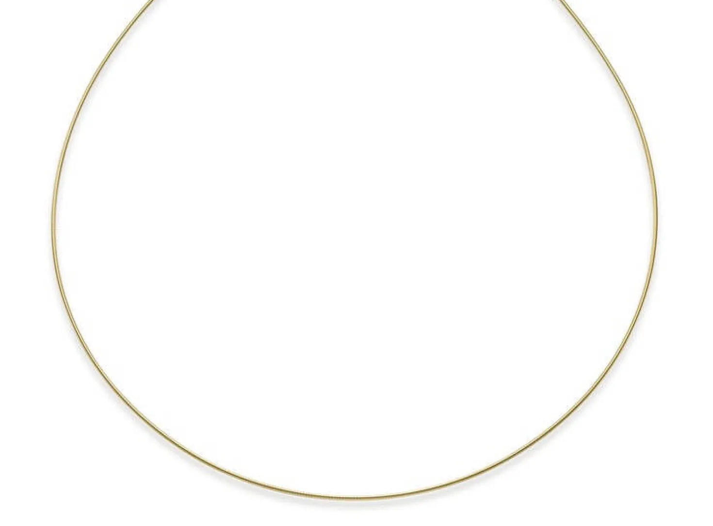 1,2mm Halsreif Omegareif Omegakette Collier 750 Gold Gelbgold, rund, 50cm