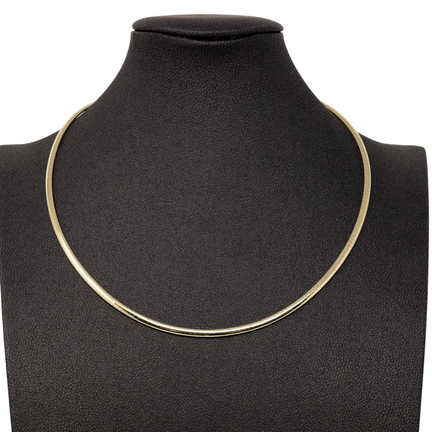 3mm Halsreif Omegareif Omegakette, 585 Gold Gelbgold, Goldkette, 45cm