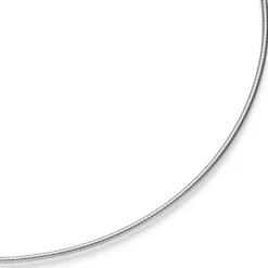 1,5mm Halsreif Omegareif Omegakette Collier 750 Gold Weißgold 50cm abschraubbar