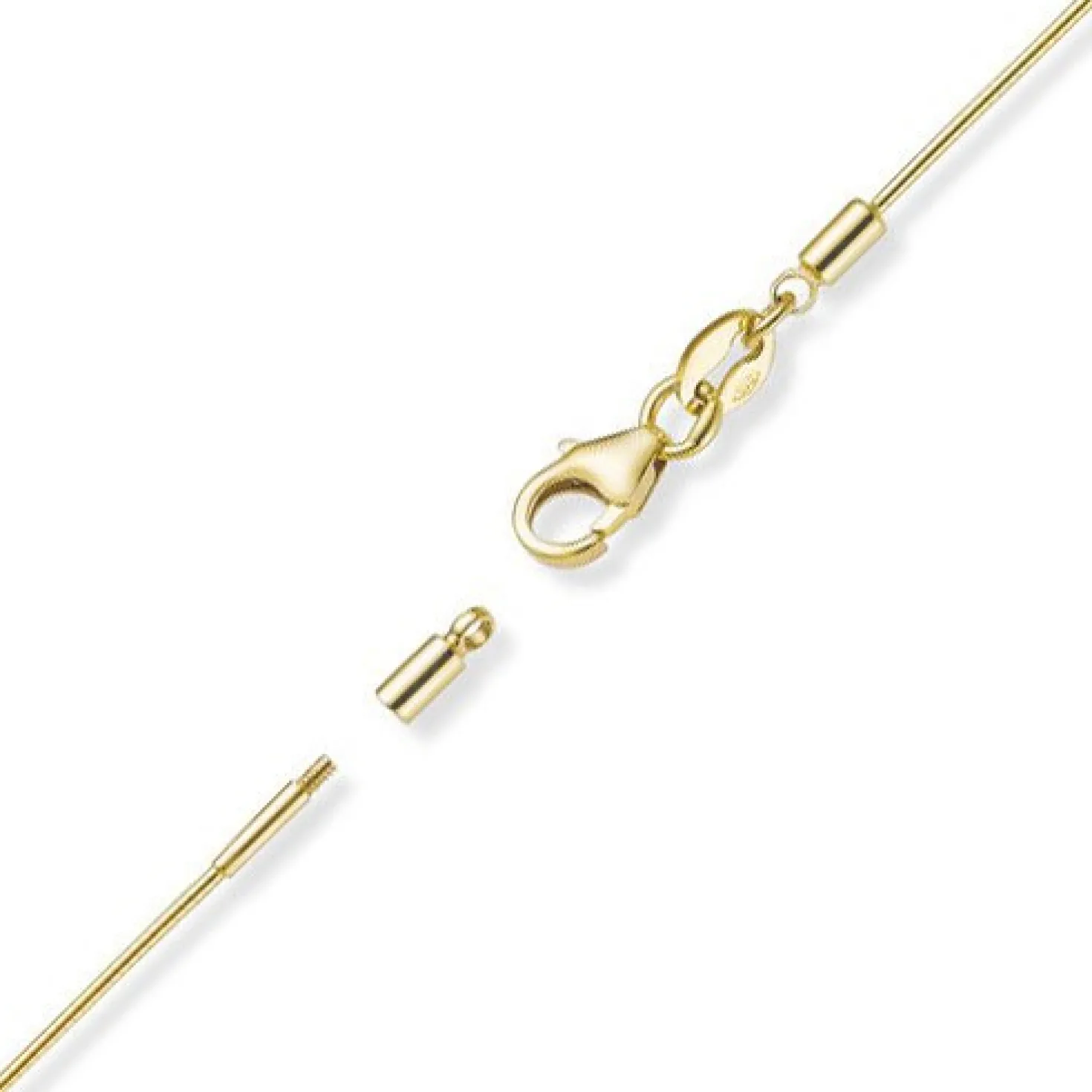 1mm Halsreif Omegareif Omegakette 750 Gold Gelbgold Goldkette 42cm abschraubbar