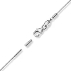 1,5mm Halsreif Omegareif Omegakette Collier 585 Gold Weißgold 45cm abschraubbar