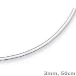 3mm Halsreif Omegareif Omegakette flach 750 Gold Weißgold Goldkette 50cm