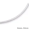 3mm Halsreif Omegareif Omegakette flach, 585 Gold Weißgold, Goldkette, 42cm