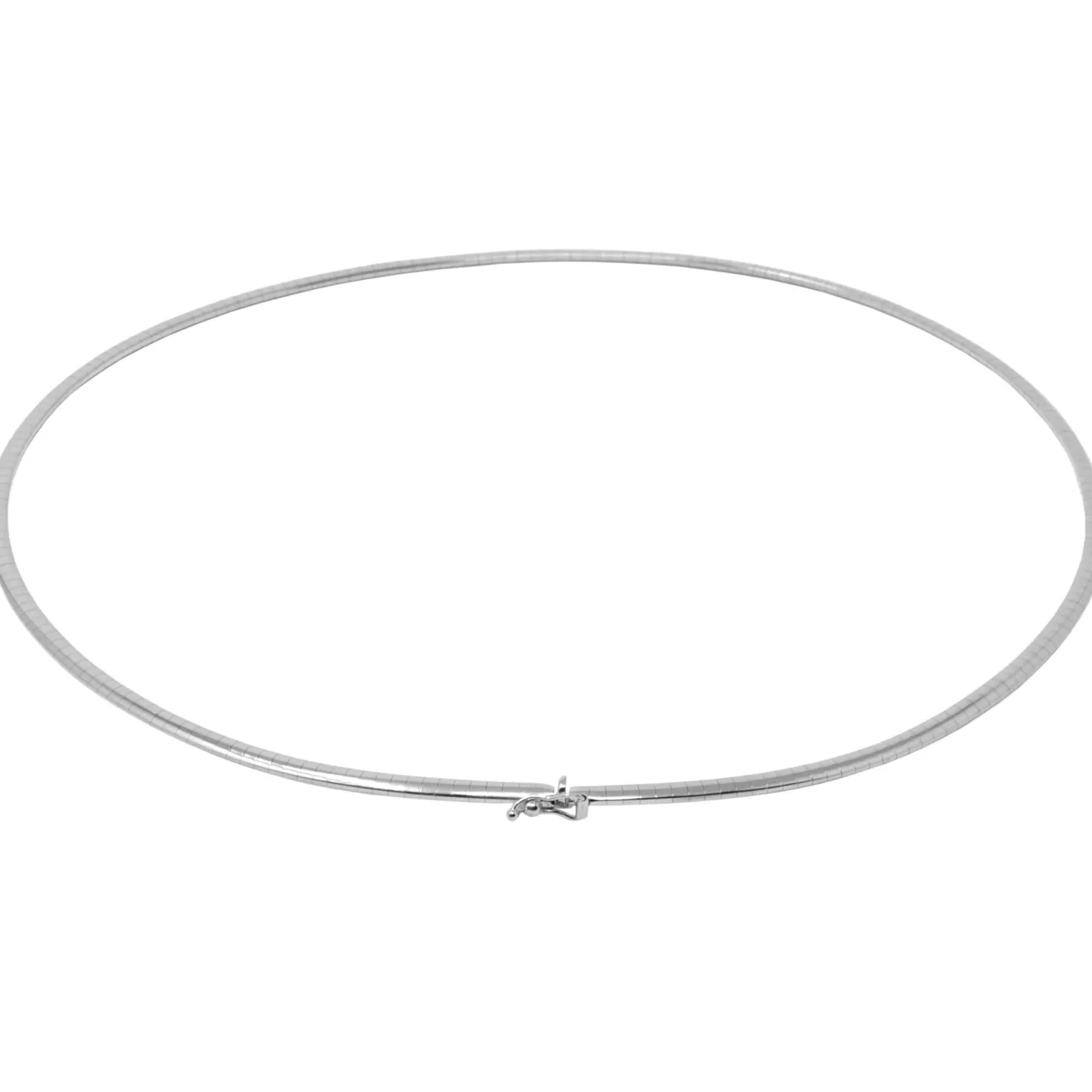3mm Halsreif Omegareif Omegakette flach, 585 Gold Weißgold, Goldkette, 42cm