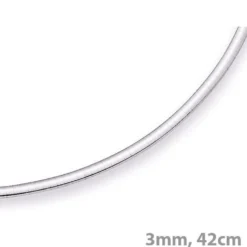 3mm Halsreif Omegareif Omegakette flach, 585 Gold Weißgold, Goldkette, 42cm