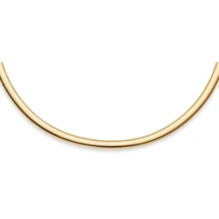6mm Halsreif Omegareif Omegakette, 585 Gold Gelbgold, flach, massiv, 45cm