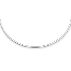 3mm Halsreif Omegareif Omegakette flach 750 Gold Weißgold Goldkette 45cm
