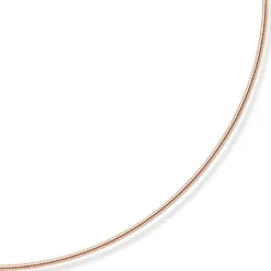 1,6mm Halsreif Omegareif Omegakette rund, 585 Gold Rotgold, 50cm