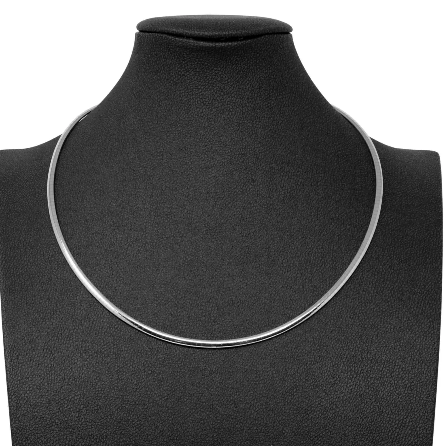 3mm Halsreif Omegareif Omegakette flach 585 Gold Weißgold Goldkette 50cm Damen