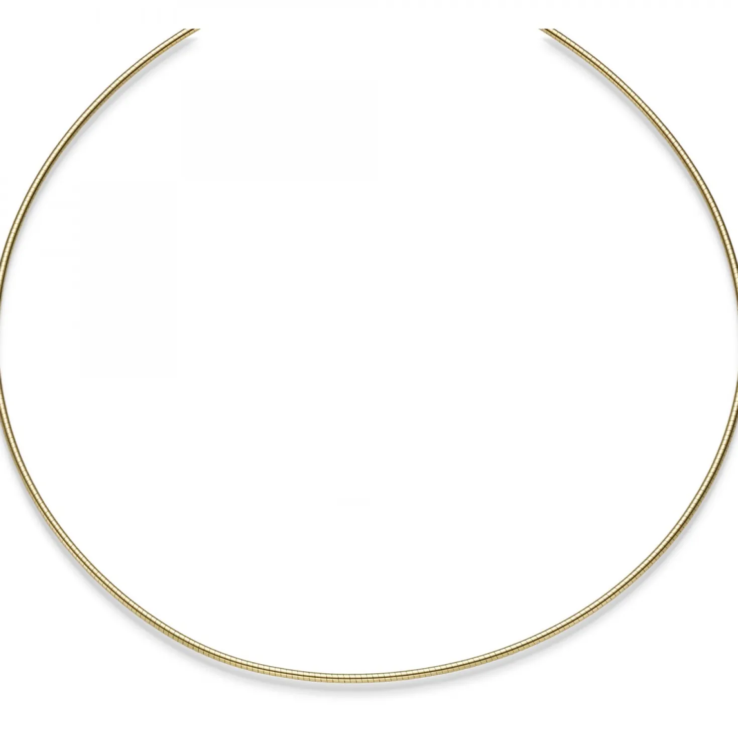 1,5mm Halsreif Omegareif Omegakette Collier 585 Gold Gelbgold 50cm abschraubbar