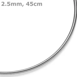 2,5mm Halsreif Omegareif rund Kette Halskette Collier aus 750 Gold Weißgold 45cm