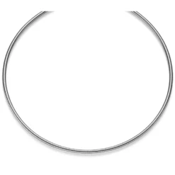 2,5mm Halsreif Omegareif rund Kette Halskette Collier aus 585 Gold Weißgold 45cm