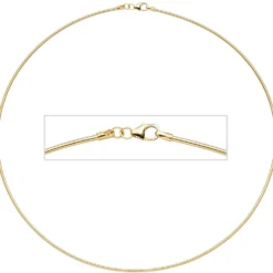 1,5mm Halsreif Omegareif 925 Silber gelbgold vergoldet 45cm Halsschmuck Damen