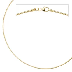 1,5mm Halsreif Omegareif 925 Silber gelbgold vergoldet 45cm Halsschmuck Damen