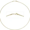1,5mm Halsreif Reif Kette Collier, 333 Gold Gelbgold, Omegakette, 42cm