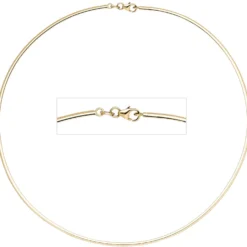 2mm Halsreif Reif Kette, 333 Gold Gelbgold, flach, 42cm