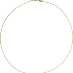 1.1mm Halsreif Reif Kette rund, 585 Gelbgold Gold, Omegakette, 45cm