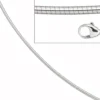 1.2mm Halsreif Reif Kette rund, 585 Weißgold Gold, 45cm