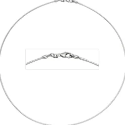1.2mm Halsreif Reif Kette rund, 585 Weißgold Gold, 42cm