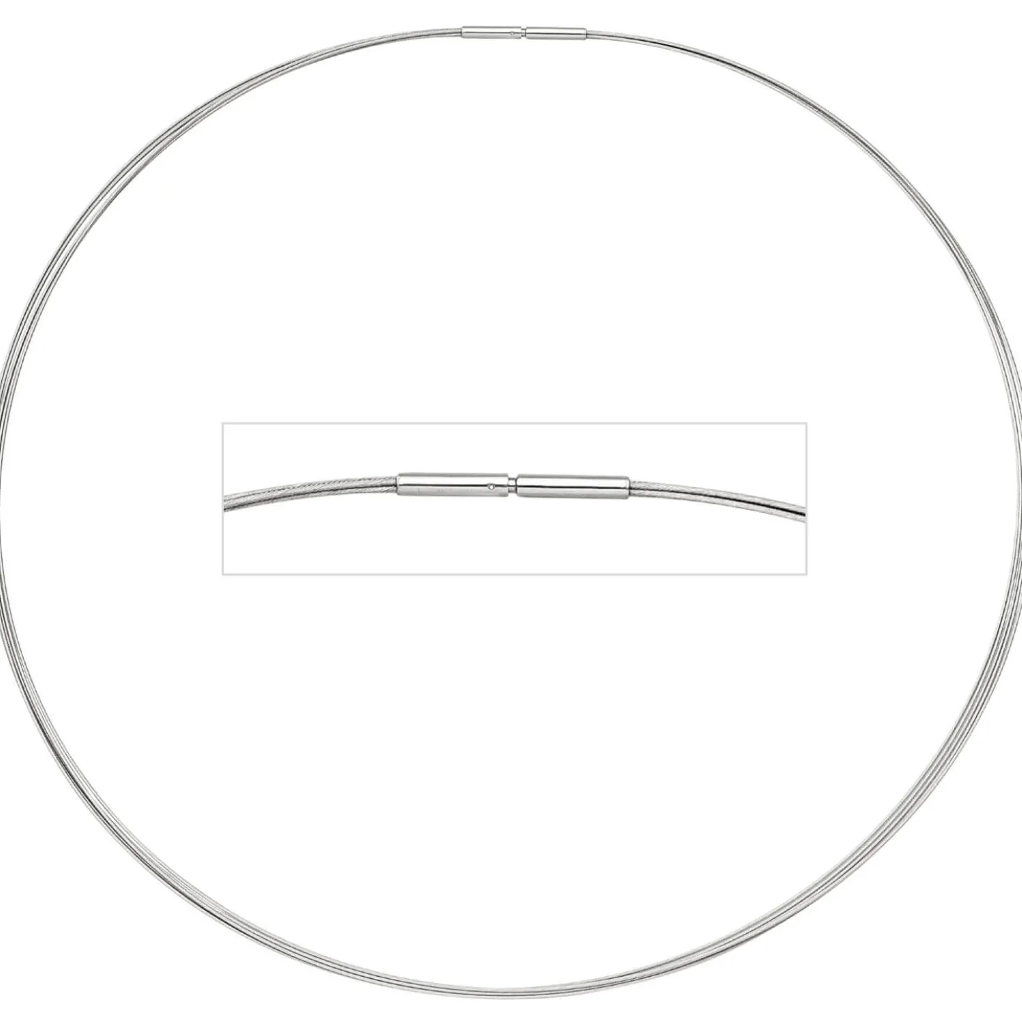 1,3mm Halsreif 5-reihige Halskette aus Edelstahl Edelstahlkette Halsschmuck 42cm