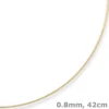0,8mm Halsreif Tondakette Collier Omegareif Halskette aus 585 Gold Gelbgold 42cm