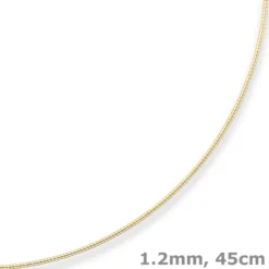 1,2mm Halsreif Tondakette Collier Omegareif aus 333 Gold Gelbgold 45cm