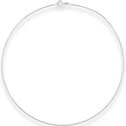0,8mm Halsreif Tondakette Kette Collier Omegareif aus 375 Gold Weißgold 45cm