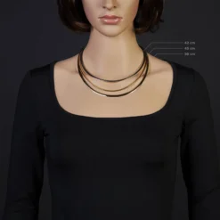 4mm Halsreif Wendeomegareif Collier flach, 585 Gold Gelbgold & Weißgold 42cm