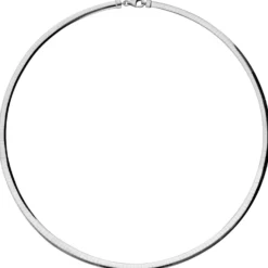 4mm Halsreif Wendeomegareif Collier flach, 585 Gold Gelbgold & Weißgold 42cm