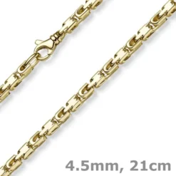4,5mm Herren Armband Armschmuck Armkette aus 585 Gold Gelbgold 21cm