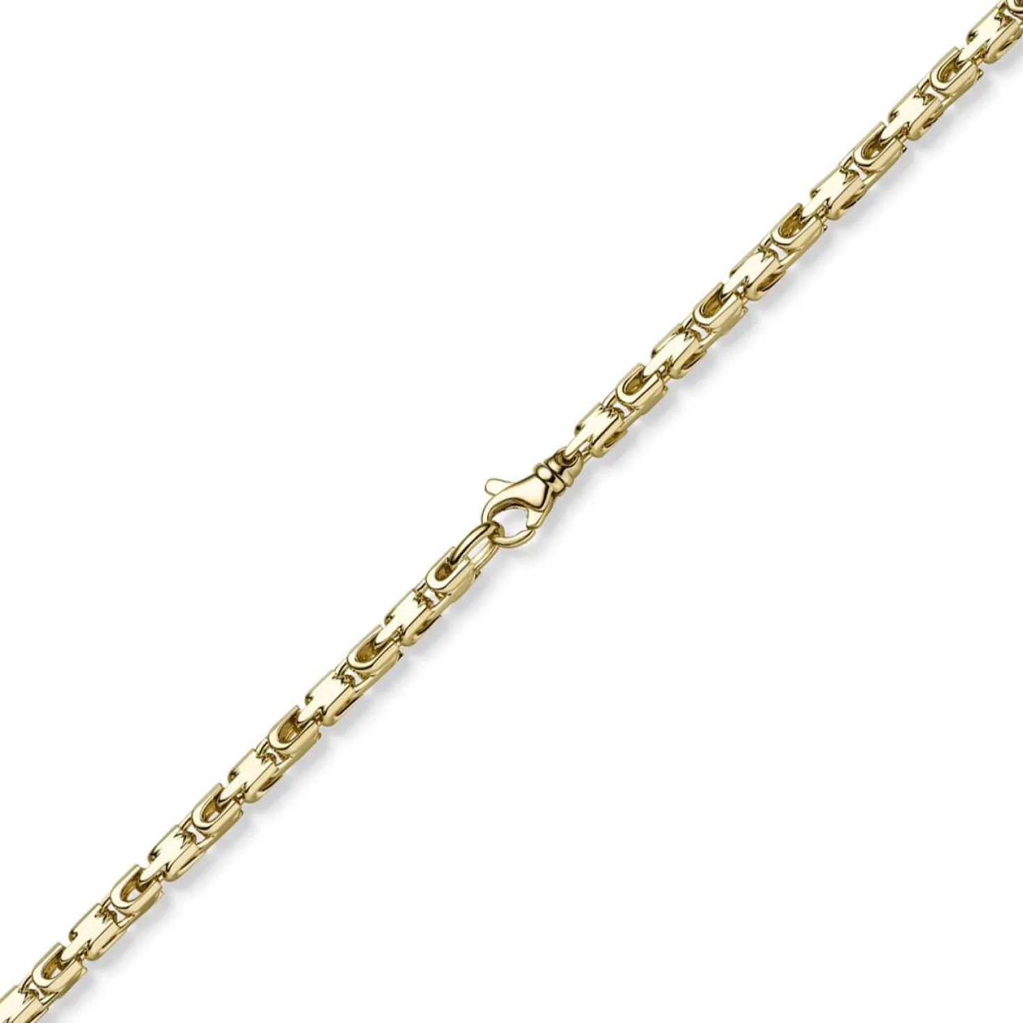 4,5mm Herren Kette Halsschmuck Halskette aus 585 Gold Gelbgold 65cm