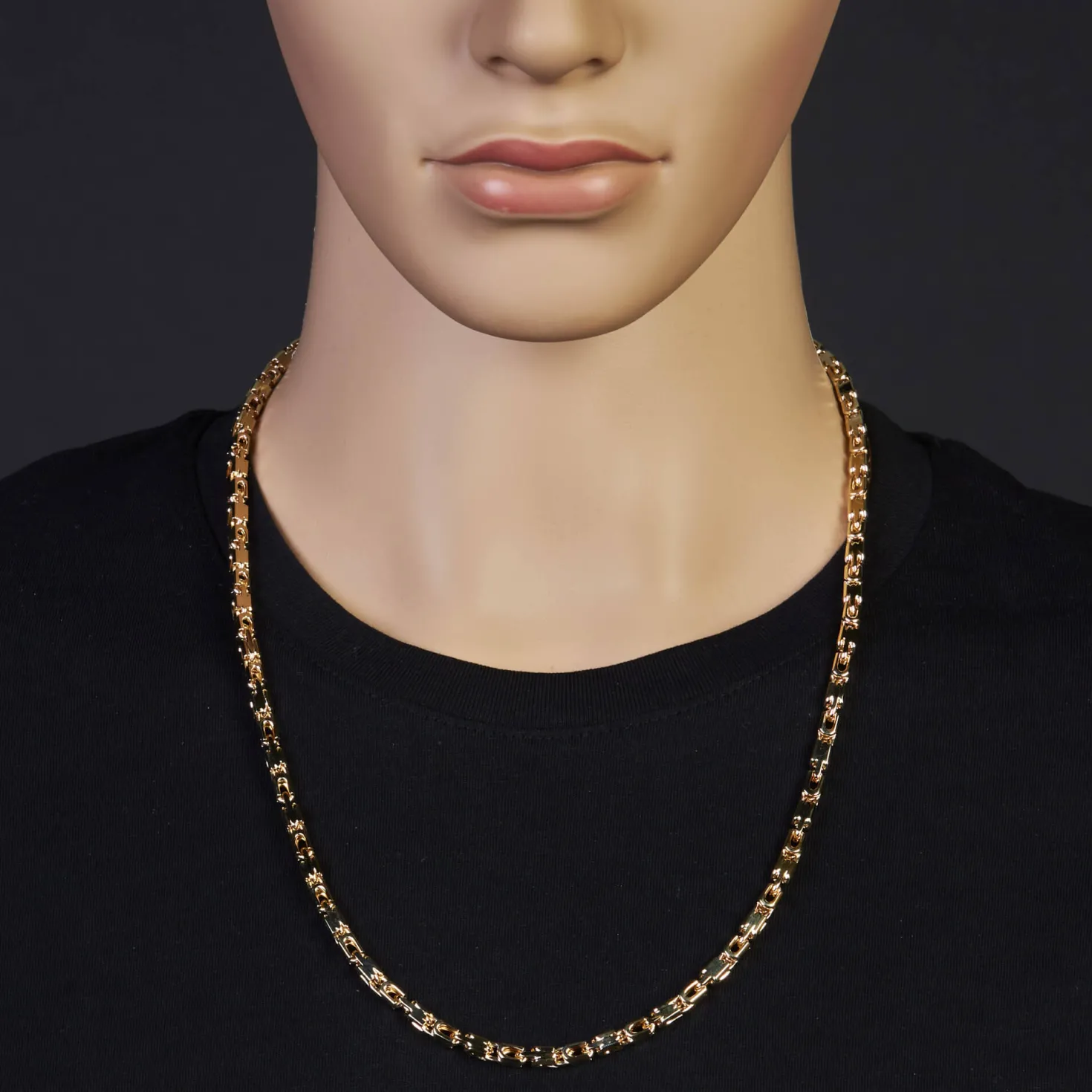 4,5mm Herren Kette Halsschmuck Halskette aus 585 Gold Gelbgold 65cm