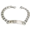 9mm Herren Schildband Panzer-Armband aus Edelstahl mit Gravurplatte 21cm