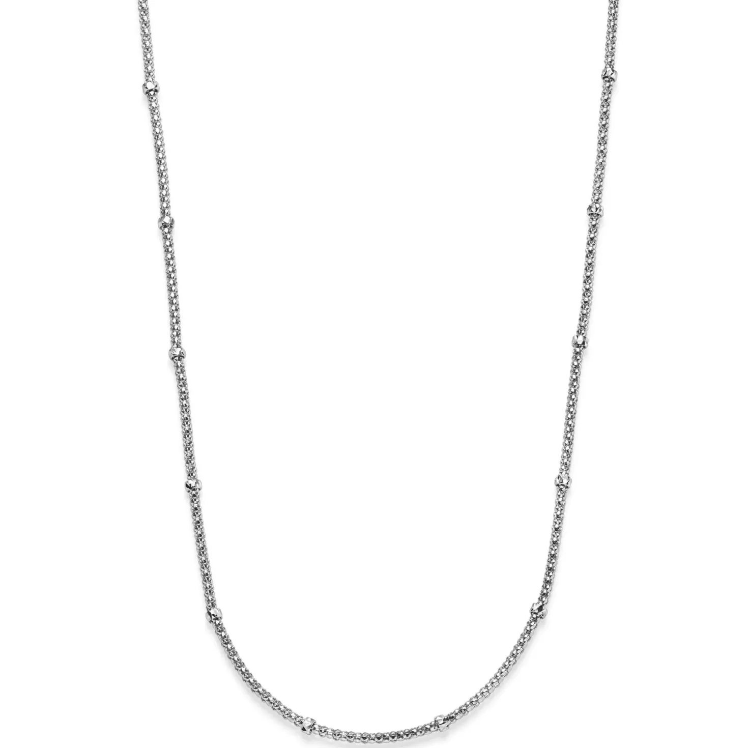 1,5mm Himbeer Collier Halskette mit Rollos Halsschmuck aus 750 Weißgold 50cm