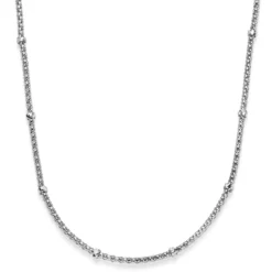 1,5mm Himbeer Collier Halskette mit Rollos Halsschmuck aus 750 Weißgold 45cm