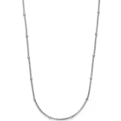 1,5mm Himbeer Collier Halskette mit Rollos Halsschmuck aus 750 Weißgold 45cm