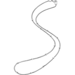 1,5mm Himbeer Collier Halskette mit Rollos Halsschmuck aus 585 Weißgold 45cm