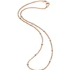 1,5mm Himbeer Collier Halskette aus 750 Rotgold mit Rollos aus 750 Weißgold 45cm