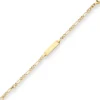 2,8mm Id-Armband Figarokette diamantiert Schildband aus 750 Gold Gelbgold 14cm
